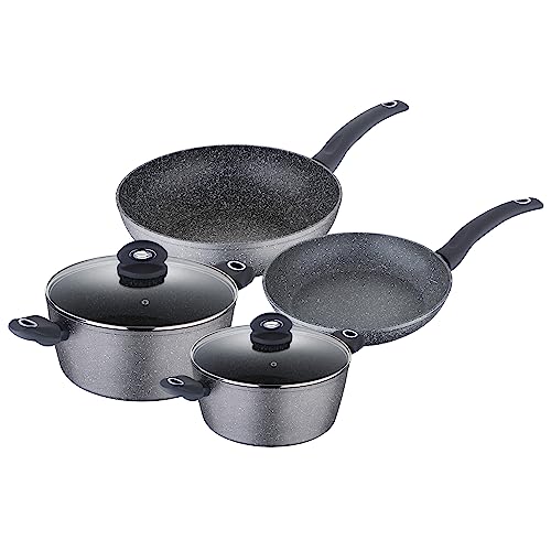 San Ignacio Set 6pc batería de Cocina Aluminio Forjado, inducción, Orion, Gris