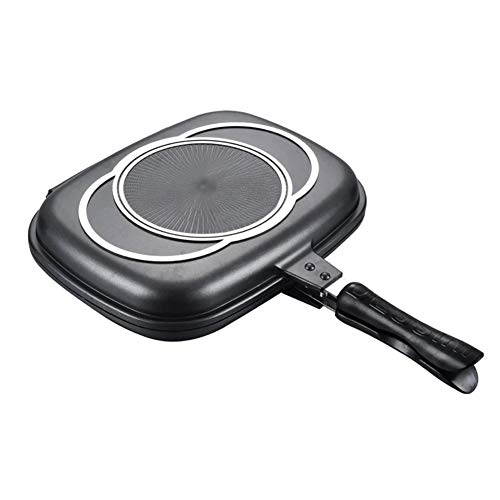 LYDQ Sartén para parrilla, sartén de doble cara, portátil y duradero para asar a la parrilla, cocina, camping
