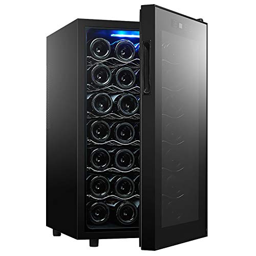 CLING Compresor de 28 Botellas Refrigerador Vino Independiente Operación silenciosa Refrigeradores Bodega Pantalla táctil Digital Acabado Anti-luz Descongelación automática Puerta Vidrio Doble Capa
