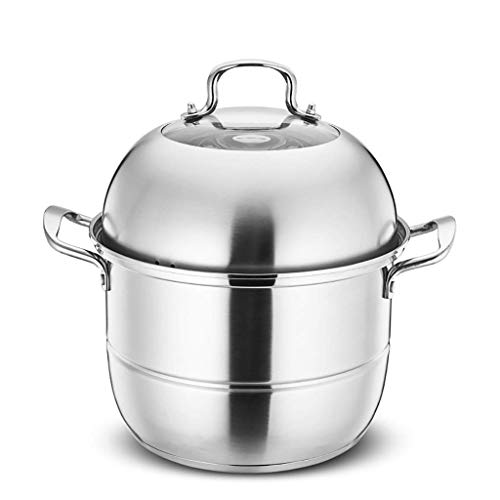 JY&WIN Vaporera/Olla, Vaporizador de Acero Inoxidable 201 para el hogar de 2 Capas, 28/30/32/34 cm, Apto para Estufa de Gas/Cocina de inducción, para 2-12 Personas (Tamaño: 30 cm)