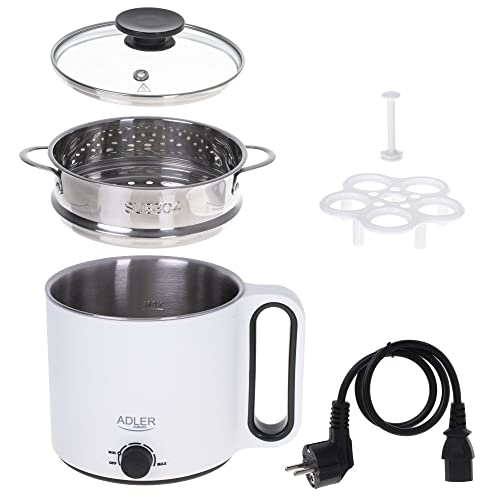 Olla Arrocera Electrica - Slow Cooker ADLER 5 in 1 - Olla Electrica Rice Cooker 1,9 L - Paellera Electrica Olla de Presion - Ollas Arroceras Eléctricas 780-900 W - Olla Express Electrica