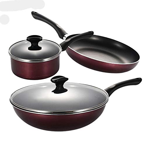 N / A Set Antiadherente,Juego de Utensilios de Cocina de Tres Piezas, Universal para Cocina doméstica combinada y Cocina de inducción de Gas-3 Piezas