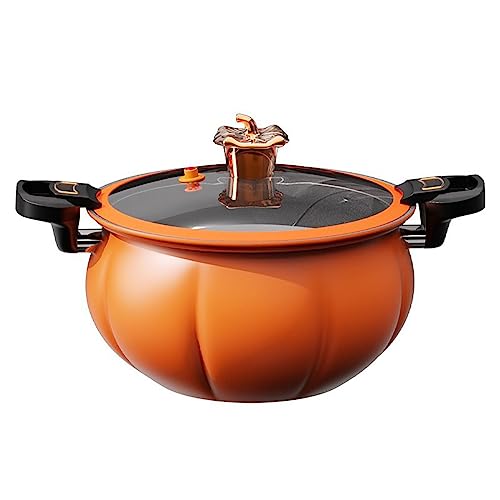 Olla de micro presión antiadherente multifuncional, olla de alta presión de calabaza de gran capacidad de 8 litros, olla a presión integrada de vapor, olla multifuncional de micro presión (naranja)