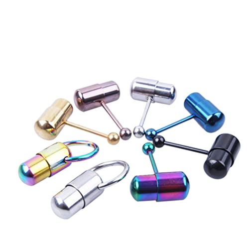 Happyyami 2 Piezas Anillo de Lengua Vibratoria de Acero Inoxidable Piercing para El Cuerpo Joyería para Mujeres Decoración de Pezones con 4 Baterías
