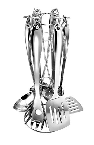 Kopf Set de Utensilios de Cocina Merkur, 7 Piezas, Incl. Soporte, Acero Inoxidable