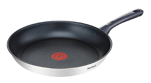 Tefal Daily Cook - revestimiento resistente, duradero y seguro, Thermo-Signal, mango ergonómico antiquemaduras, apta para todo tipo de cocinas, sin PFOA, plomo ni cadmio, Inox, Sartén baja de 24 cm