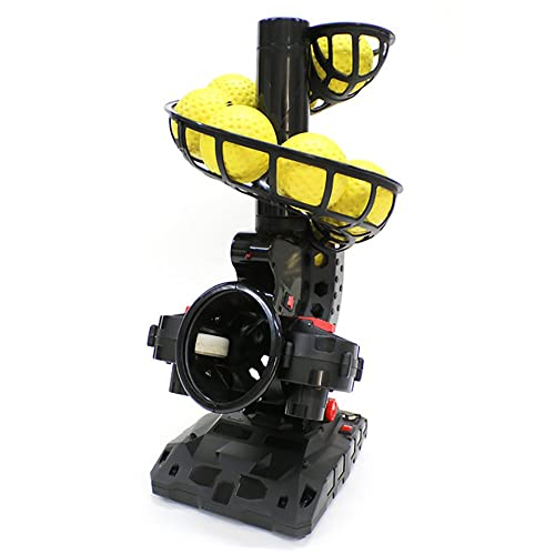 Máquina De Lanzamiento De Béisbol Electrónica Mejorada, Ángulos Ajustables, Temporizador Y Velocidad, Adaptador De CA O Alimentado Por Batería, Viene Con 8 Bolas Con Hoyuelos, Para Práctica De Bateo