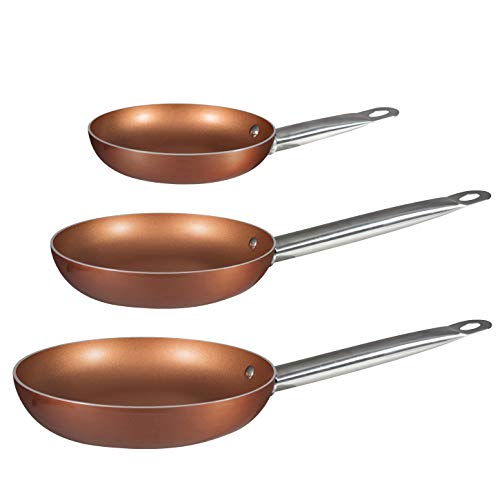 Bergner Q2410 - Set 3 sartenes 20,24,28 aluminio prensado Professional Chef Copper plus