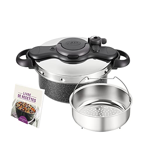 SEB Clipso Minut Duo Clipsominut' Ultra Resisst P4605138-Olla a presión (5 L, inducción, Incluye Libro de Recetas), Aluminio, Negro, 39 x 29,5 x 19 cm