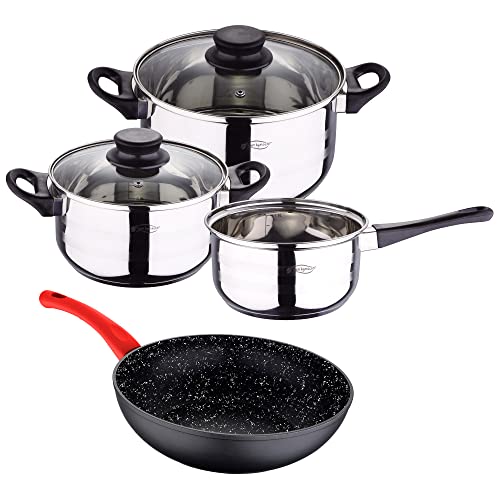 Juego de batería de cocina de 5 PC wok en aluminio forjado San Ignacio, Plateado, 5 cuerpos Wok, PK5241