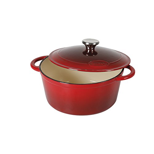 Sitram Sitraslow Cocotte Redonda, Hierro Fundido, Rojo, diametro 24 cm