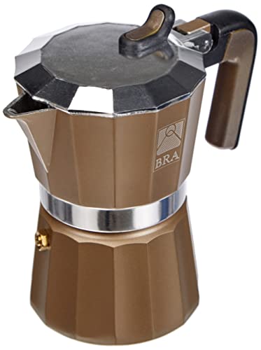 BRA Titanium Cafetera, Capacidad 3 Tazas, Plateado (Titanium)