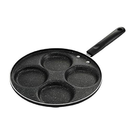 OQHAIR Cocina para freír de cuatro agujeros, sartén gruesa para tortillas, sartén antiadherente para huevos, tortitas, bistec, sartén para cocinar, huevos, jamón, sartenes, fabricante de