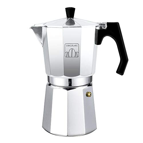 Cecotec cafetera Italiana MokClassic 600 Shiny. Fabricada en Aluminio Fundido, Apta para Diferentes Tipos de Cocina, para 6 Tazas de café
