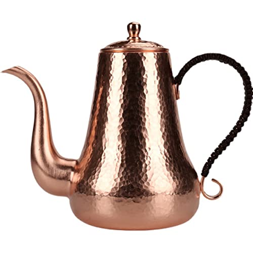 FAMYNGL Coffee Tea Pot Kettle Tetera Tetera1L Puro Red Copper Premium Calidad Dri Drip Kettle Plaveeck Sput Bucal Largo Caldera Tetera 900ml