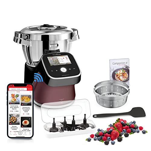 Moulinex i-Companion Touch Pro - Robot de cocina multifunción, robot de cocina, 18 modos automáticos, báscula integrada, pantalla táctil, aplicación exclusiva, fabricado en Francia HF93E610