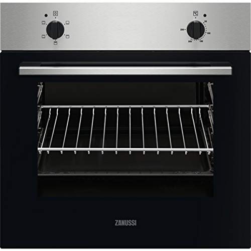 Zanussi ZOHNB0X1 Horno 5 funciones, Grill Integrado, Mandos Fijos, Antihuellas, Inox, Clase A, 56 Litros [Clase de eficiencia energética A]