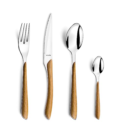 Amefa Eclat Set 24 Cubiertos Mango Madera 14-8-25cm