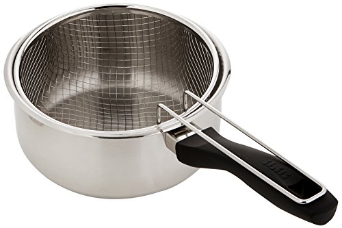 IBILI - Cazo con cestillo induktion, 18 cms, Acero inoxidable, Apto para induccion, Freidora