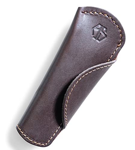 Funda de cuero para cocina y cocineros. Protector de mango hecho a mano para sartenes de hierro y utensilios de cocina hecho de cuero genuino de búfalo – Soporte para ollas resistente al calor – Pam