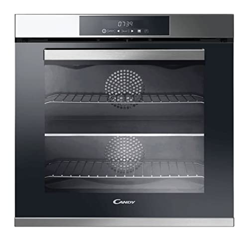 Candy Timeless FCDP6744-1/E, Horno Pirolítico, Multifunción, 75L, 2 Rejillas, Ventilador Enfriamiento, Limpieza Pirolítica, 9 Funciones, Temporizador, Display táctil, Puerta 4 Cristales, Clase A, Inox