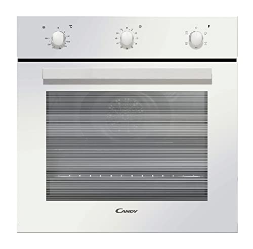 Candy Pop Evo FCP502W/E, Horno Multifunción, 65L, Ventilador de Enfriamiento, Cuba para Limpieza por Agua, 5 Funciones, 3 Mandos Giratorios, Puerta Doble Cristal, Clase A, Blanco