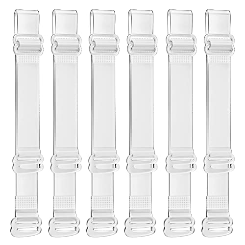 GNAUMORE Correas Transparentes Sujetador,6 Pares Tirantes Transparentes para Sujetador, Correas de Sujetador Invisibles,Elástico Ajustable Correas Señoras Transparent Bra Straps