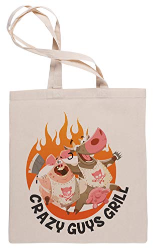 Wigoro Crazy Guys Grill - Food Truck Bolsa De Compras Tote Beige Shopping Bag
