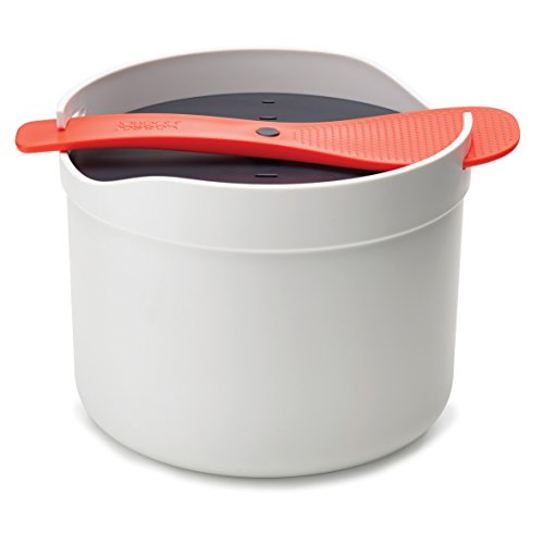 Joseph Joseph M-Cuisine Vaporera para Cocinar Arroz y Granos en Microondas, Apta para Lavavajillas - Piedra/Naranja, 2 Litros