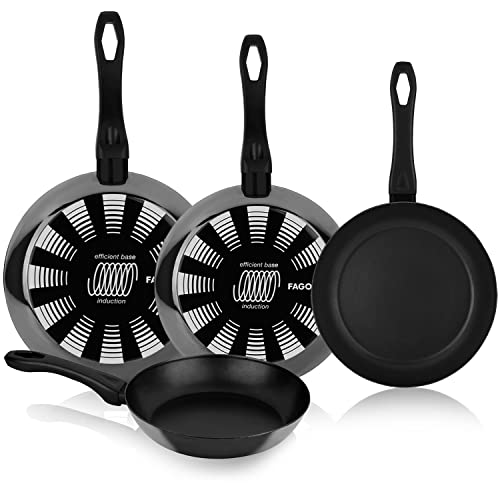 FAGOR ® Indutherm set de 4 sartenes 20 + 24 + 26 + 28 cm, Antiadherente Doble Capa, Acero esmaltado de 1,5mm de Espesor, 5 Capas de Recubrimiento, Compatible con Toda Clase de Cocina, inducción