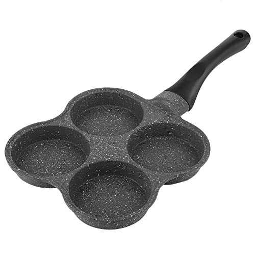 Dekaim Sartén, Antiadherente Aluminio Tortilla de Tortitas con 4 Orificios Huevos Sartén Sartén Máquina para el Desayuno Utensilios de Cocina
