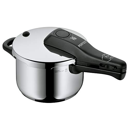 WMF Olla a presión de inducción perfecta de, olla a presión, acero inoxidable Cromargan pulido, 2 niveles de cocción, controlador de nivel de cocción de un solo mango, 2,5 L
