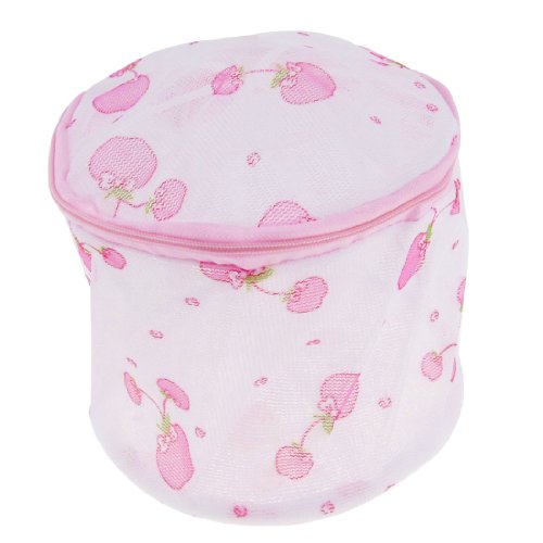Ruilogod Ropa interior BRA Bolsa de lavado Zip Up Holder blancopuro Rosa