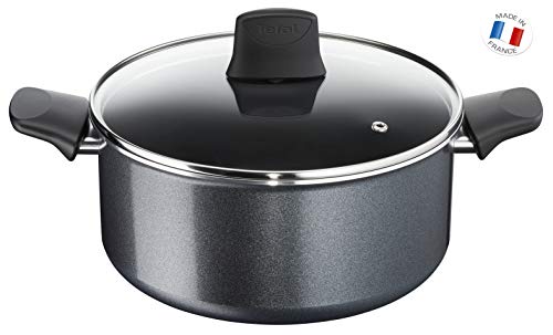 Tefal C3674602 Elégance - Olla con tapa (aluminio, 24 cm), color negro