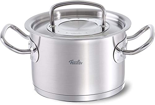 Fissler Original-Profi Collection Olla de 1,5 L y 16 cm de diámetro, acero inoxidable, olla alta con tapa de metal, color plata, para todo tipo de placas de cocina, inducción