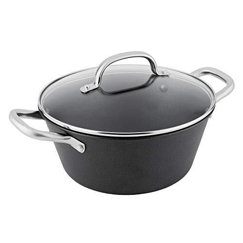 BOJ Olla Holandesa NEW CLASSIC, Con Tapa de vidrio, Hierro Fundido, 24x11cm