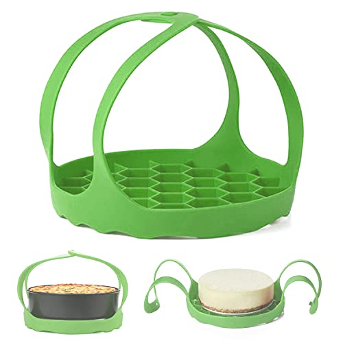 1 eslinga de vapor de silicona, eslinga de vapor antiadherente portátil, parrilla de vapor antiquemaduras, eslinga de silicona para olla a presión, accesorios de cocina esenciales (verde)