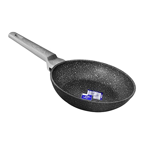 Cecotec Sartén Polka Exclusive 20 Bucket Wood&Rock. Diámetro 20 cm, Mango frío de Baquelita, Aluminio Forjado, Revestimiento Antiadherente Teflon, Apta para Lavavajillas y Todo Tipo de Cocinas
