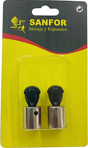 Sanfor | Válvula de Seguridad Olla a Presión Pack 2 Unidades | Recambio Adaptable MAGEFESA Olla Rápida | Acero | 3,7 x 1,7 x 1,7 cm