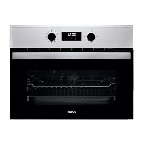Teka HBC 625 P - Horno Compacto Pirolítico Multifunción de 45 cm con 8 Funciones de Cocinado, Sistema de Limpieza Dual Clean, Touch Control, Calentamiento Rápido, Color Acero Inoxidable