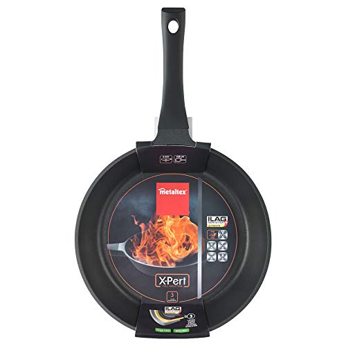 Metaltex XPERT - Sartén Aluminio Fundido 30 cm, antiadherente 3 capas ILAG, Full Induction válido para todo tipo de cocinas