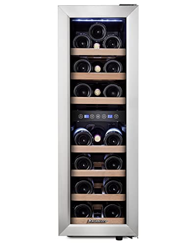 Kalamera - Nevera de vino (19 botellas, 65 litros, temperatura de refrigeración: 5-10 °C/10-18 °C)