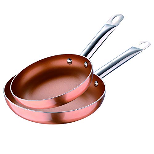 San Ignacio Juego de sartenes (20 y 24 cm) Professional Chef Copper Plus de alumino prensado aptas para induccion, Aluminio
