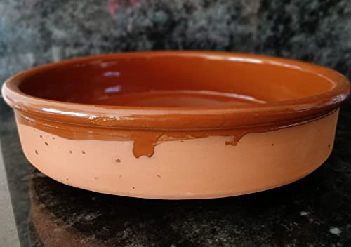 CAZUELA DE BARRO GRANDE DE CERÁMICA RÚSTICA DEL PAÍS. Producto de NOVEDAD. Hecho a mano en España. ENVÍO GRATIS. (25CM)