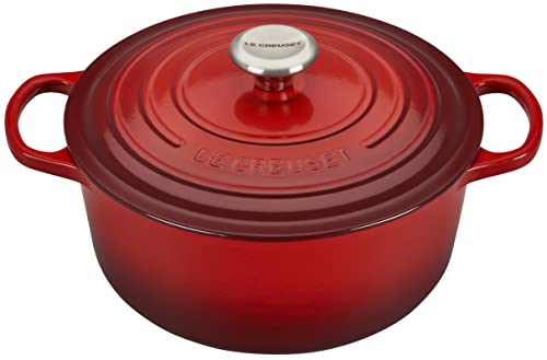 Le Creuset Cocotte redonda de hierro fundido, 26 cm, 5, 3 L, Todas Las Fuentes de Calor incluso inducción, Cereza, 21177260602430