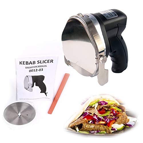 Máquina cortadora de carne, cortadora de kebab eléctrica de 80 W, cuchillo de kebab eléctrico, cuchillos de tallado eléctricos portátiles, rebanadoras de carne de kebab, máquina de cuchillas, cuchil