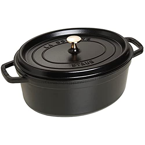 STAUB Cacerola/Cocotte de Hierro Fundido Ovalada, Diámetro de 37 cm, 8 L, Negro