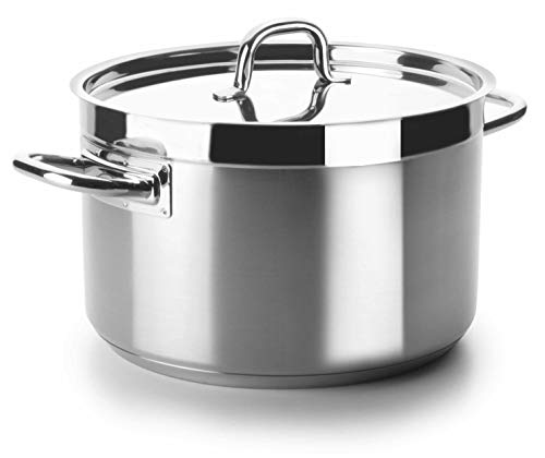 Lacor - 54046 - Cacerola Alta Con Tapa Chef Luxe 46 Cm Inox