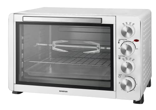 INFINITON HSM-A45B – Horno sobremesa, Blanco, 45L, 2000W, Convección, Función asador, Rustidor, Doble acristalamiento, Luz interior, Temporizador 60 min.