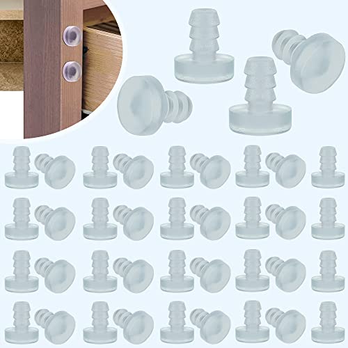 skytowards 40 PCS Topes Transparente para Muebles con Tallo Topes de Mesa de Vidrio Topes para Puertas Amortiguación de Ruido Topes Parachoques de Mesa de Vidrio para Orificio de 5 mm Reducir el Ruido